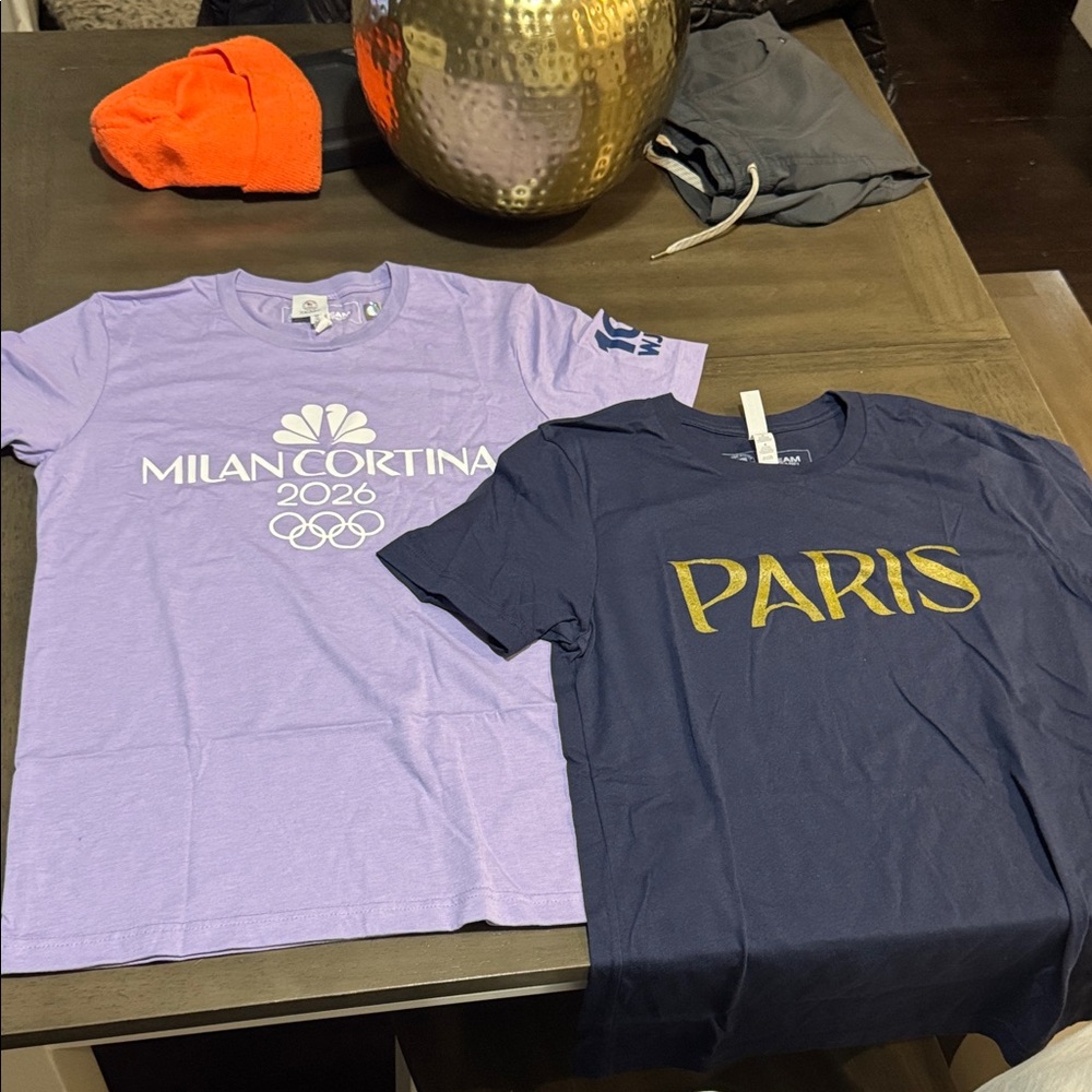 Team Apparel Purple and Navy Short Sleeve Tees